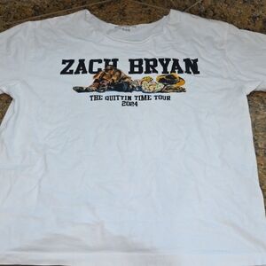 Zach Bryan White Tour Tee - SZ M